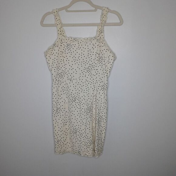 Urban Outfitters Wren Dotted Linen Ruffle Mini Dress - Picture 3 of 9